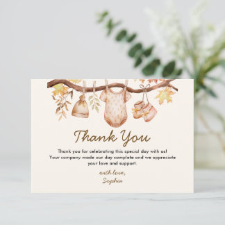 Fall in Love Baby Shower Thank You Card