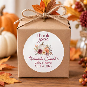 Fall in Love Baby Shower Thank You Sticker