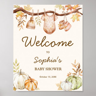 Fall in Love Baby Shower Welcome Poster