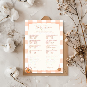 Fall in love Baby Trivia Baby Shower Game Card