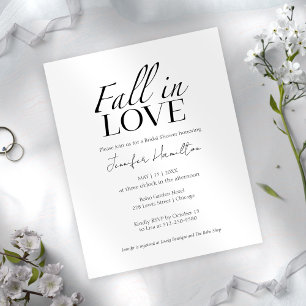 Fall In Love   Black & White Bridal Shower
