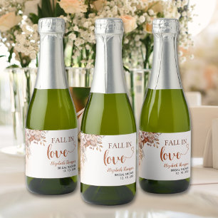 Fall in Love Bohemian Fall Bridal Shower  Sparkling Wine Label