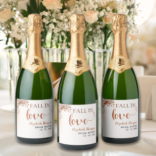 Fall in Love Bohemian Fall Bridal Shower  Sparkling Wine Label
