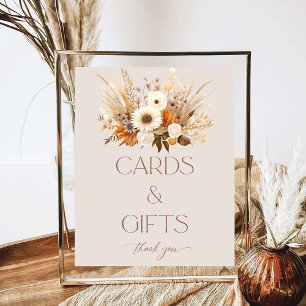 Fall In Love Boho Bridal Shower Cards And Gifts Poster