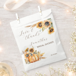 Fall in love boho pumpkin sunflowers tableware favour bags