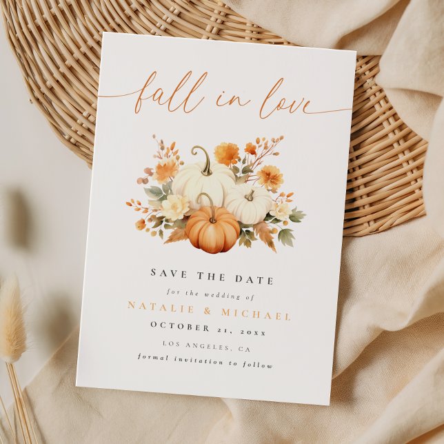 Fall in Love Boho Pumpkin Wedding Save The Date (Creator Uploaded)