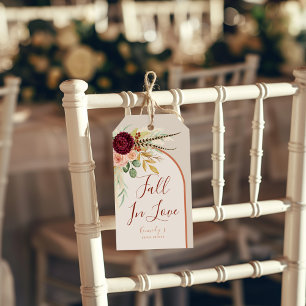 Fall In Love Boho Rust Arch Pampas Floral Bridal  Gift Tags