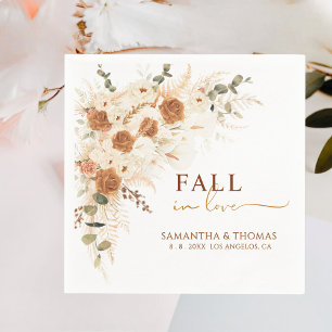 Fall in Love Boho Rustic Wedding Napkin