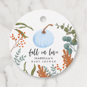 Fall in Love Boy Baby Shower Favour Tags