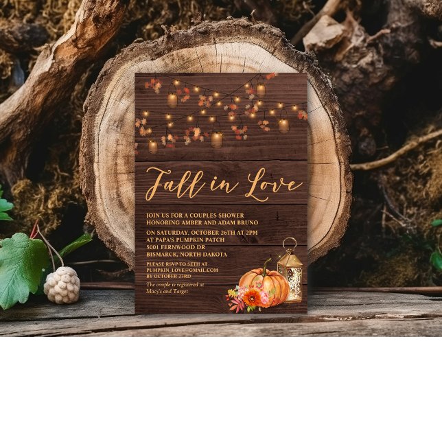 Fall in Love Bridal Couples Shower Invitation (Creator Uploaded)