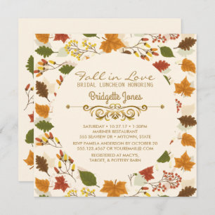 Fall in Love Bridal Luncheon Autumn Wedding Shower Invitation