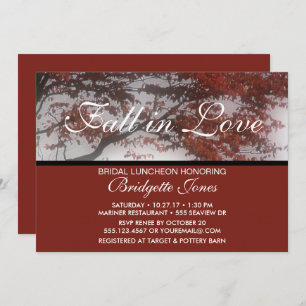 Fall in Love Bridal Luncheon Elegant Bridal Shower Invitation