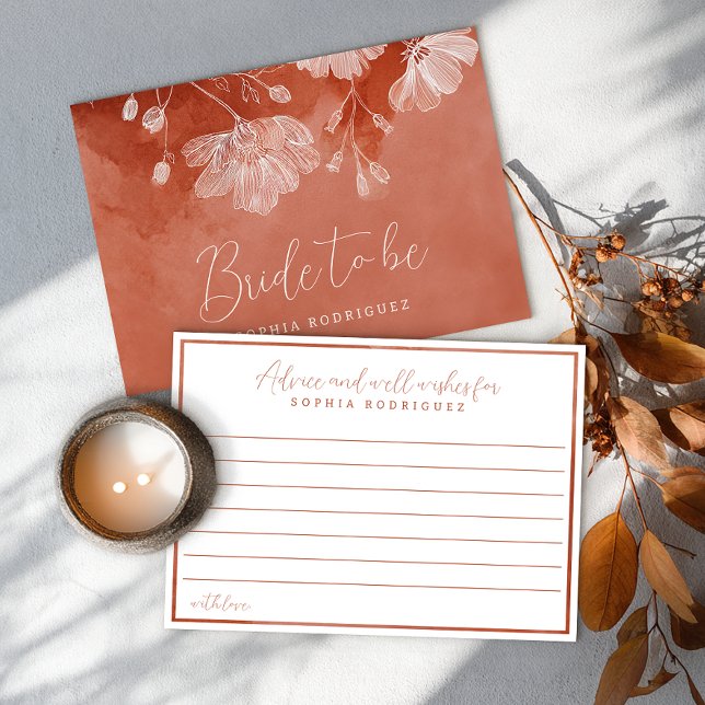 Fall in Love Bridal Shower Advice & Well Wishes Ca Invitation (Bride to be advice card)
