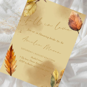 Fall in Love Bridal Shower - Autumn Bride Shower Invitation