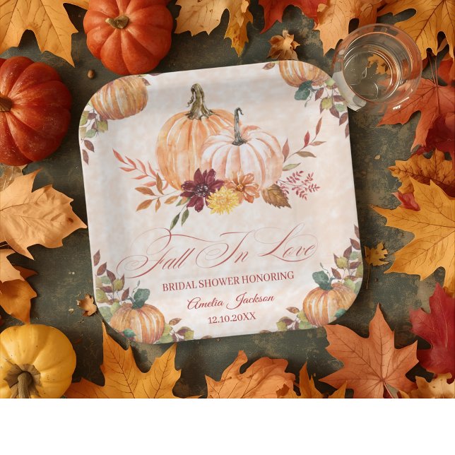 fall in love bridal shower bridal shower  paper plate (Creator Uploaded)