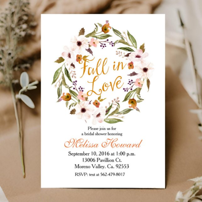 Fall in Love Bridal Shower Invitation (Creator Uploaded)