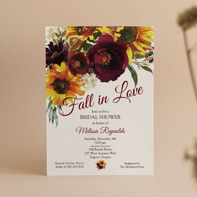 Fall in Love Bridal Shower Invitation (Creator Uploaded)