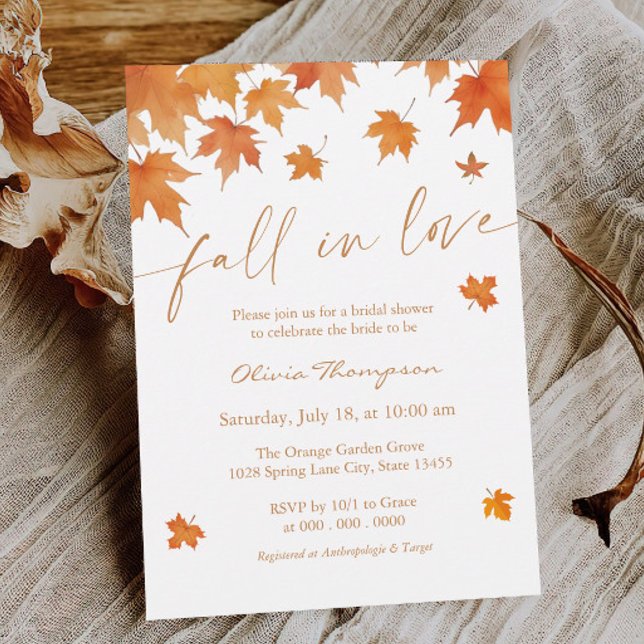 Fall In Love Bridal Shower Invitation (Creator Uploaded)