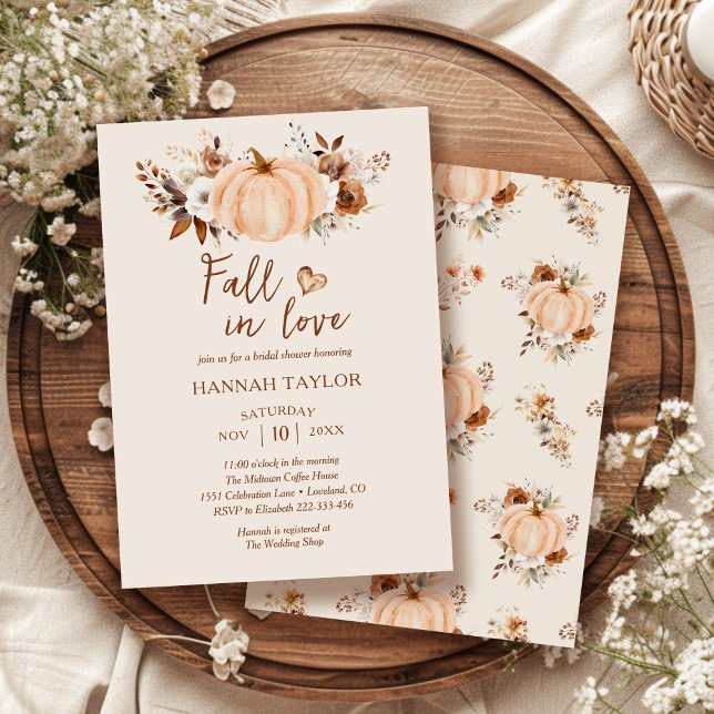 Fall in Love Bridal Shower Invitation (Creator Uploaded)
