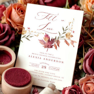 Fall In Love  Bridal Shower  Invitation
