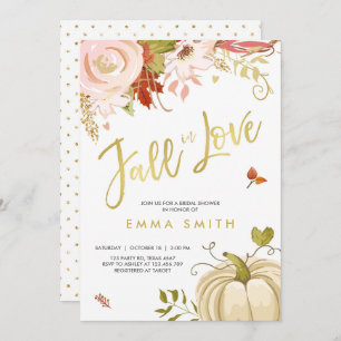 Fall in Love  Bridal shower invitation Baby Autumn