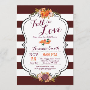 Fall in Love Bridal Shower Invitation Card