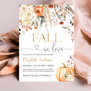 Fall in Love Bridal Shower Invitation Editable Fal
