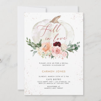Fall in love Bridal Shower Invitation, Floral Invitation