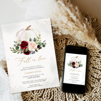 Fall in love Bridal Shower Invitation, Floral Invitation