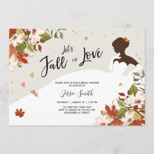 Fall in Love Bridal shower invitation Rustic Dress