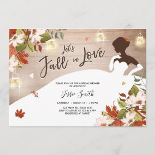 Fall in Love Bridal shower invitation Rustic Jars