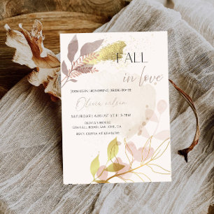 Fall in Love Bridal Shower - Leaves & Rustic Charm Invitation