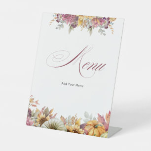 Fall In Love Bridal Shower Menu Pedestal Sign