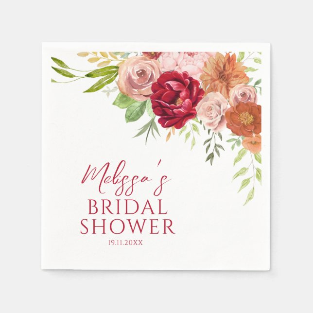 Fall in Love Bridal Shower Napkin (Front)