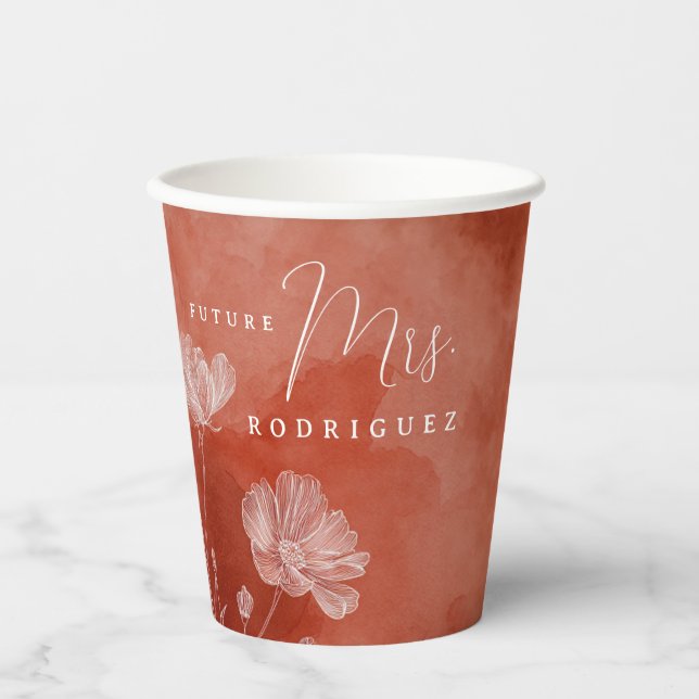 Fall in Love Bridal Shower Paper Cup – Personalise (Front)