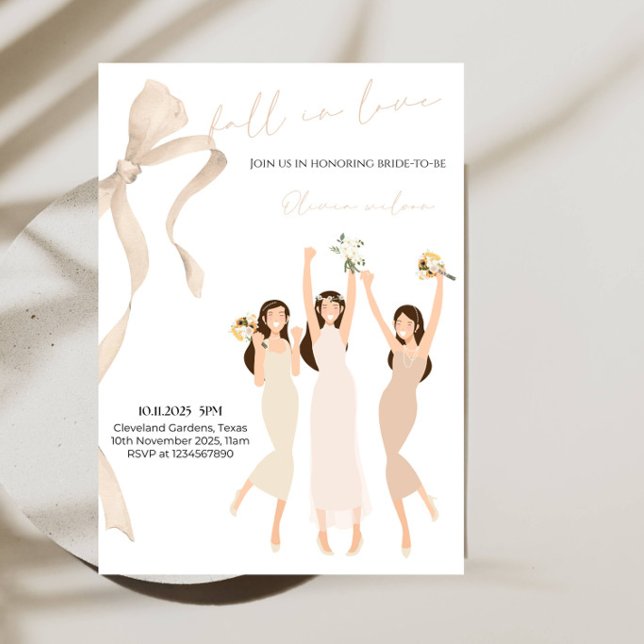 Fall in Love Bridal Shower Party Invitation (Creator Uploaded)