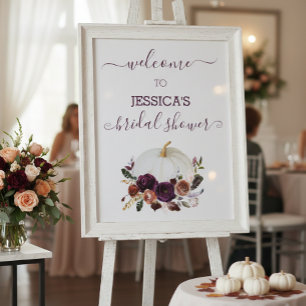 Fall in Love Bridal Shower Pumpkin  Poster