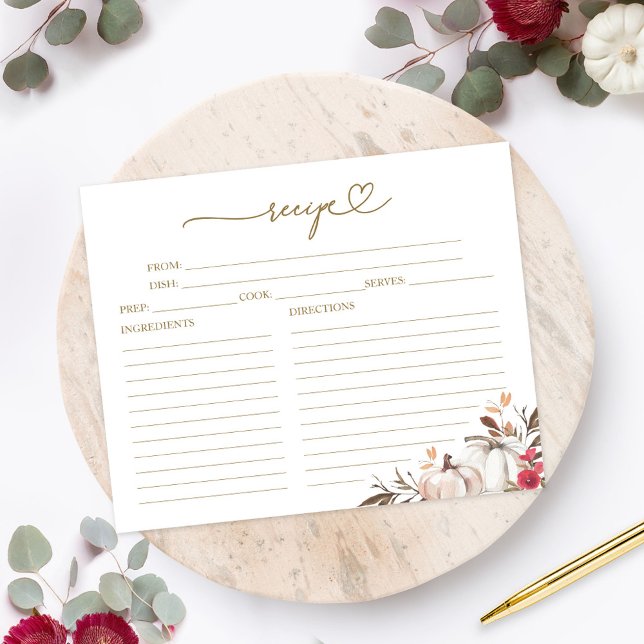 Fall In Love Bridal Shower Recipe Cards (Creator Uploaded)