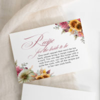 Fall In Love Bridal Shower Recipe For The Bride