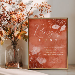 Fall in Love Bridal Shower Ring Hunt Game Sign