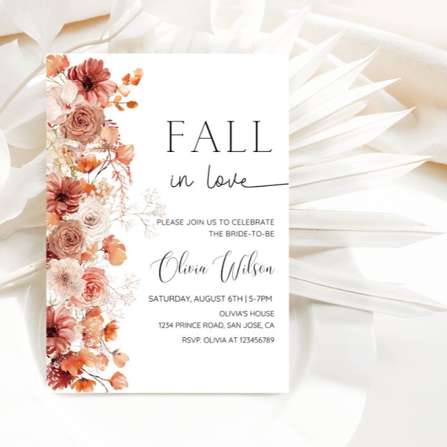 Fall in Love Bridal Shower- Rustic Autumn Party Invitation (Creator Uploaded)