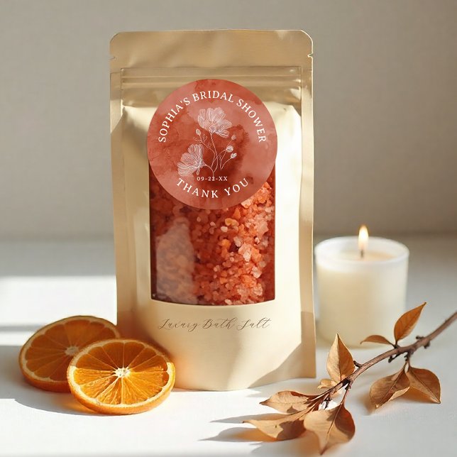 Fall In Love Bridal Shower Thank You Favour Classic Round Sticker (Thank You Favor Sticker)