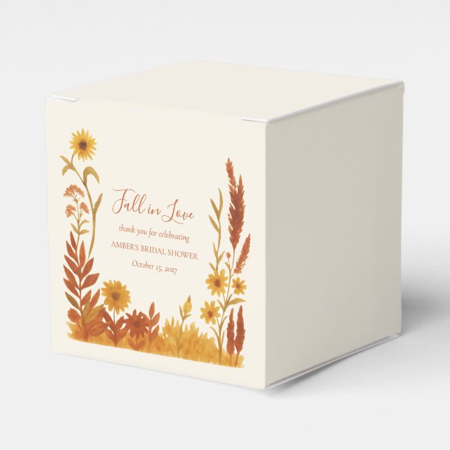"Fall in Love" Bridal Shower Thank You Favour Favour Box (Front Side)