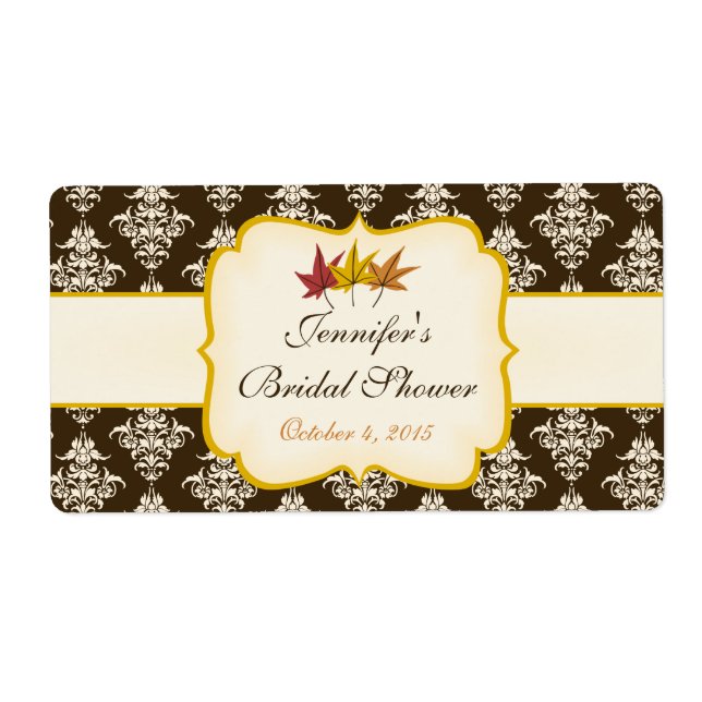 Fall in Love Bridal Shower Water Bottle Label (Front)