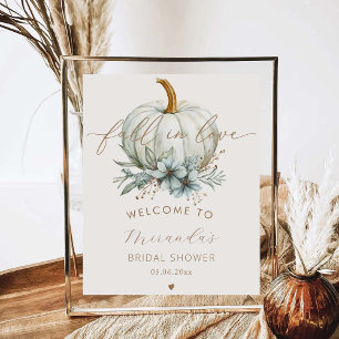 Fall In Love Bridal Shower Welcome Poster