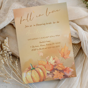Fall in Love Bride-Autumn Leaves Bride-to-Be Party Invitation