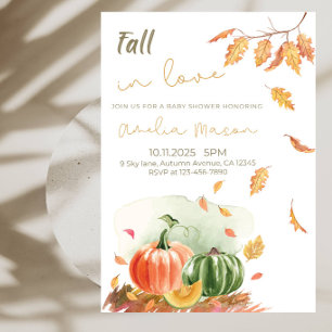Fall in Love Bride-Autumn Leaves Bride-to-Be Party Invitation