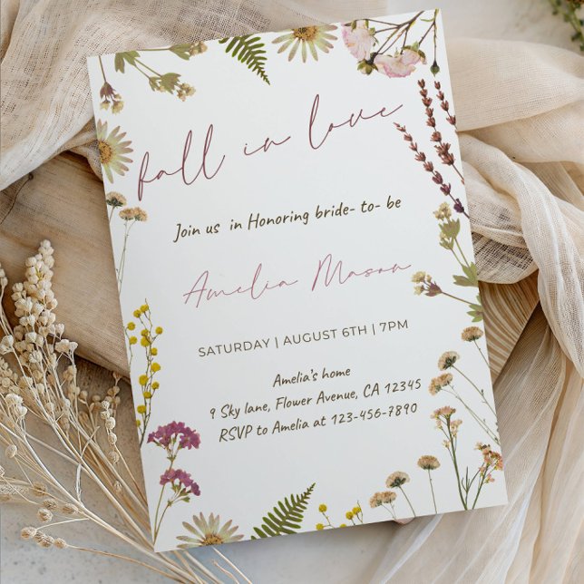 Fall in Love Bride-to-Be Party Invitation (Creator Uploaded)