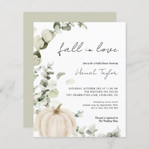 Fall In Love Budget Bridal Shower Invitation
