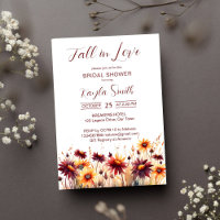 Fall in love burgundy orange dahlias bridal shower
